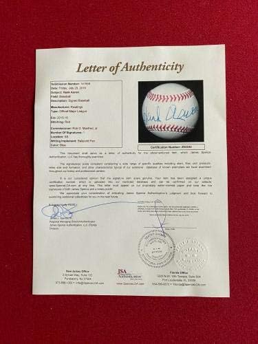 Хенк Арон, автограмиран „Официјален бејзбол - автограмирани бејзбол