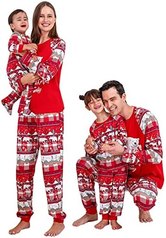 Семејно новогодишно сет на пижами, Божиќни совпаѓања Семејни пижами се совпаѓаат со семејни PJS комплети пижами семејни фланели Outf