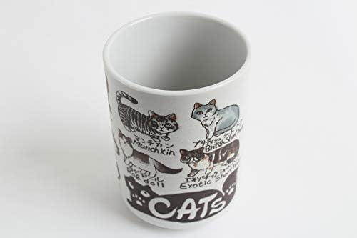 Јапонска керамика Мино Вери Суши Јуноми Чаван чај чај Различни мачки направени во Јапонија Yay050