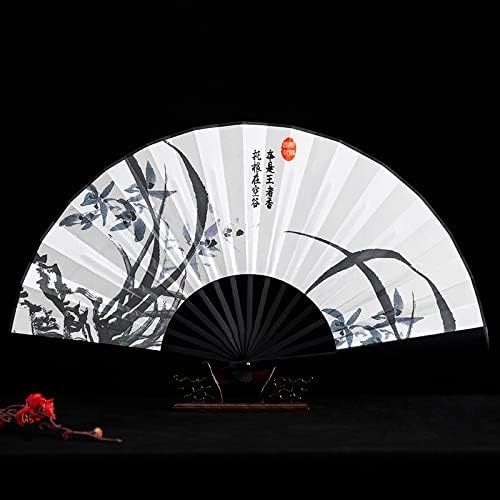 Илустрација на навивачи на Егазс, преклопување на фан Кинески стил Антички стил 10 инчи додатоци свила вентилатор бамбус вентилатор