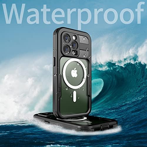 Iphone 14 Pro Max Случај Водоотпорен, IP68 Водоотпорен за Iphone 14 Pro Max Случај Со Вграден Заштитник На Екранот, Тежок Ударен