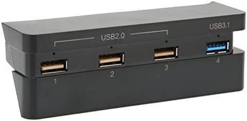 За PS4 Slim Gaming Console Chub, USB2.0 x 3+USB3.0Expansion адаптер, адаптер за USB Hub со голема брзина, приклучок и игра, USB Charger Controller Splitter, компатибилен USB 3.1/2.0
