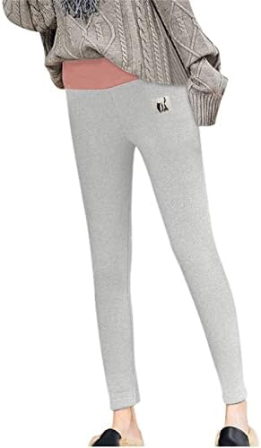Xipcokm хеланки со високи половини за женски обични топли зимски цврсти панталони Термичко трчање тренинг кашмир хулахопки активна облека