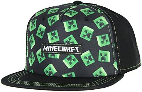 Minecraft лебдечки поладувач на глава Дизајн на глава рамен Бил Младински Snapback OSFM капа црна