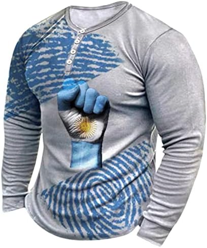 Мажи 3д Дигитален Печатење Стојат Јака Пуловер Блузи Секојдневен Мода 6 Копче V Вратот Маица Лабава Гроздобер Дуксер