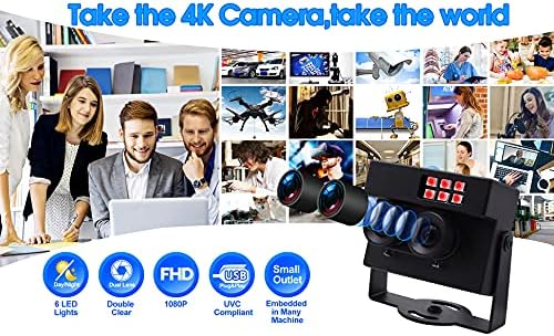 веб камера_усб Камера Со Двојна Леќа, Wdr Веб Камера Со Двојна Леќа, 2MP FHD 1080p Веб Камера Со Сензор AR0230, Дневна Ноќна Веб Камера со 6pcs