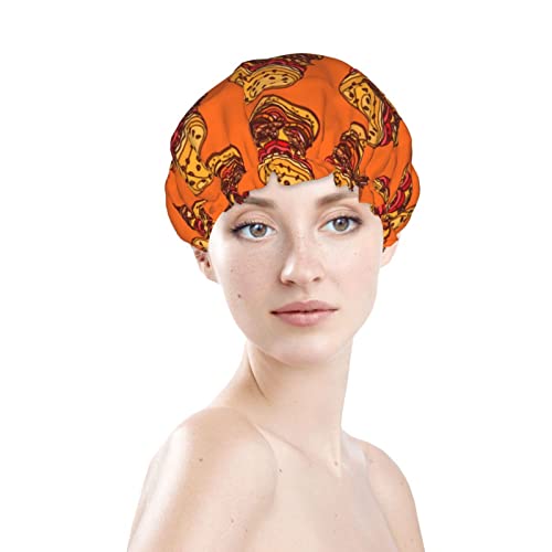 Womenените што можат да се користат затегнати капа за коса, хамбургер за брза храна, двојни слоеви водоотпорна капа за бања за туширање