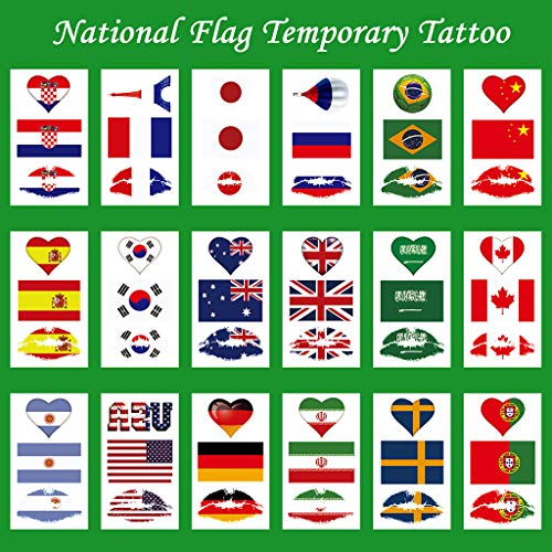 Cargen® America Знаме привремени тетоважи за топки -игра Светски куп Национална налепница за знаме за фудбалски натпревар Соединетите