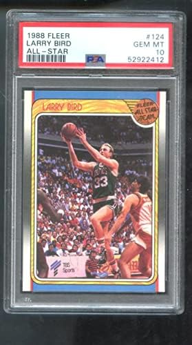 1988-89 Флеер 124 Лери Бирд Ол-стар ПСА 10 оценета кошаркарска картичка НБА 1989 година-Непотпишани кошаркарски картички