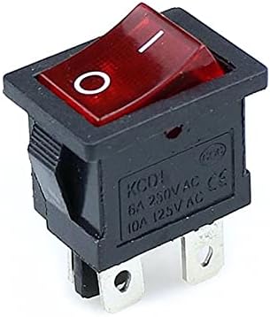 HKTS 1PCS KCD1 Switch Switch Switch Switch 4Pin On-Off 6A/10A 250V/125V AC Црвено жолто зелено црно копче за црно копче
