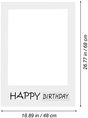Галпада среќен роденден DIY хартија за хартија рамка селфи фото рамка DIY исечоци Фото штанд реквизити за декорација на роденденска забава