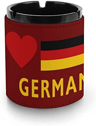 Германија lубовник Фудбал Премиум кожа од кожа, тркалезна цигари Десктоп пушење на фиоката за пепел за автомобил или употреба