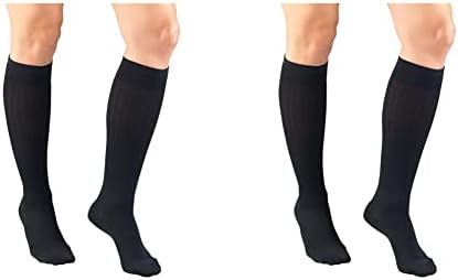 Чорапи за компресија на Truform, 15-20 mmHg, женски чорапи за фустани, високо ниво на колено над должината на телето, плетено ребро