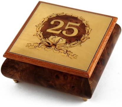 Рачно изработена 30 белешка 25 -годишнина или роденден со кутија за музички накит со украси - Клер де Лун
