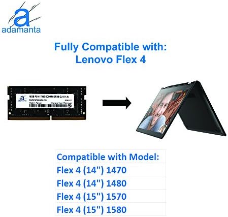 Компатибилна надградба на меморијата на лаптопот Adamanta 32 GB за Lenovo IdeaPad & ThinkPad DDR4 2133MHz PC4-17000 SODIMM 2RX8