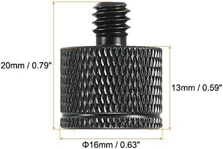 Адаптер за меканиксити за микрофон m6 женски до 1/4 адаптер за навој на машка камера за микрофон статив за статив црна 2 пакет