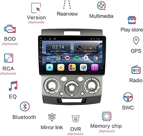9-Инчен Екран На Допир Андроид 8.1 Авто-СТЕРЕО-ГПС-Навигациска Глава За м. азда БТ50 2006-2010, Bluetooth/Mirror Конекција/FM/RDS/Радио/Обратна