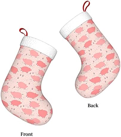 Критварф розови свињи Кристама чорапи Божиќни украси на дрво Божиќни чорапи за Божиќни празнични забави подароци 18-инчи