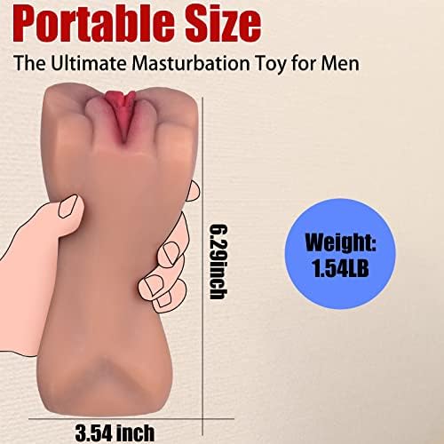 Летитфун 1,58 lb Реална машки мастурбатор секс играчки мажи мастурбатор преносна џебна пичка, 3Д вагинален мастурбатор со реална текстура