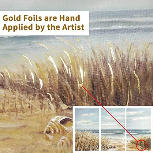 Харди Галерија Апстрактна сликарство на плажа Wallидна уметност: Уметнички дела на морето рачно насликана крајбрежна слика на платно