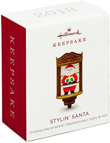 Hallmark Keepsake Mini Божиќ украс 2018 година датум, Стилин 'Санта минијатура со движење, 1,87