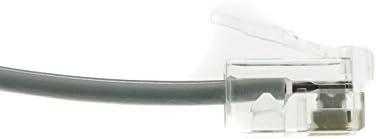 CableWholesale 7 стапки Телефонски кабел за глас, конектори со приклучок RJ11 приклучок, 6P / 4C, сребрен сатен, 28AWG, обратна, RJ11 Телефонски