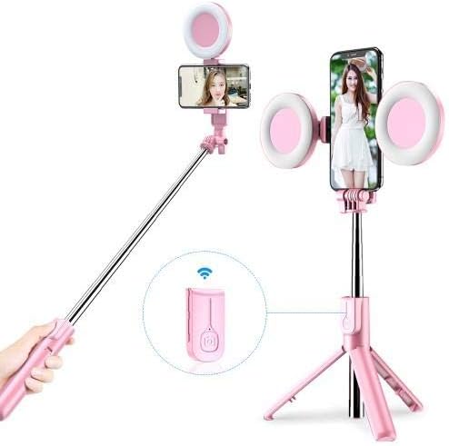 Штанд со боксер и монтирање компатибилен со Unihertz Titan Slim - SelfiePod на Rinklight, Selfie Stick Extendable Arm со прстенеста светлина за Unihertz Titan Slim - Jet Black