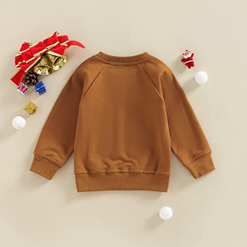 Cevoerf Toddler Бебе момче девојче Божиќна облека Божиќ мини клеус печати џемпери врвови бебе Божиќна облека кошула 0-5t