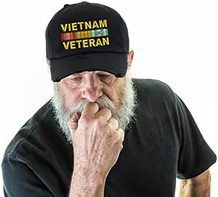 Ветеранска капа за ветерани од Виетнам, везена гроздобер тато капа, прилагодлив за прилагодување на војниците за вез за везови