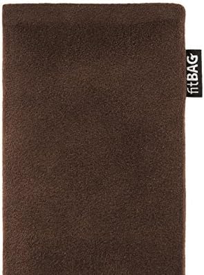 Fitbag Classic Brown Custom прилагодена ракав за Samsung Galaxy A70 | Направено во Германија | Оригинална покривка на случајот со торбичка Алкантара
