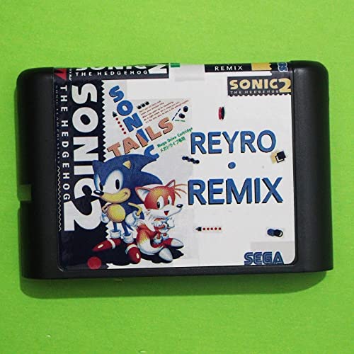 Sonic 2 Retro Remix 16 Bit MD Game картичка за Sega Mega Drive за Genesis-Pal-E