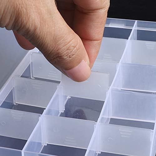 Kinjoek 10 пакувања 15 мрежи организатор на монистра контејнери за складирање пластична кутија за накит прилагодливи делители за