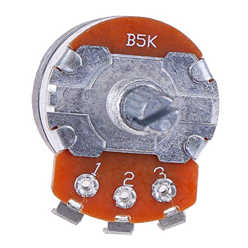 Molence 5PCS WH138 5K Ohm Rotary Poentiometer со прекинувач, регулатор за брзина на отпорност со единечен пресврт со копче за легура