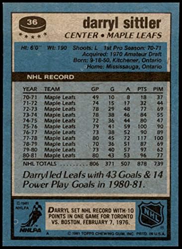 1981 Топпс 36 Дарил Ситлер Торонто јавор лисја NM/Mt Maple Leafs