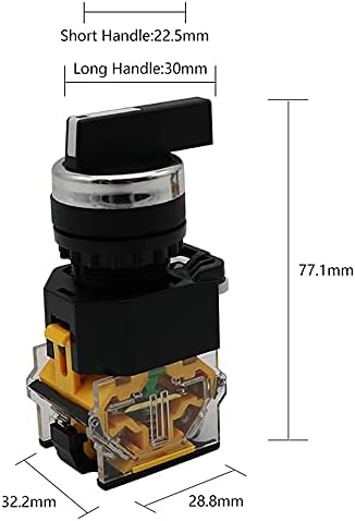 DFAMIN 22mm селектор на копчето Ротари прекинувач за заклучување на моментот 2NO 1NO1NC 2 3 Позиција DPST 10A 400V прекинувач за напојување