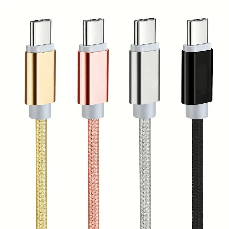 4-ПАКЕТ USB Тип НА USB C Најлон Плетенка Полнач Кабел, За MacBook, iPad Pro Галакси Телефони, Прекинувач, Пиксели