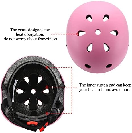 Шлемот за велосипеди Jeefree поставен со влошки на коленото, гарнири на зглобовите на лактот, прилагодлива кацига за деца за