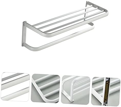 Angoily 1 парчиња кујна за бела бања за домашно складирање на решетката за ракави, мултифункционално садови, монтирани полици за монтирање на