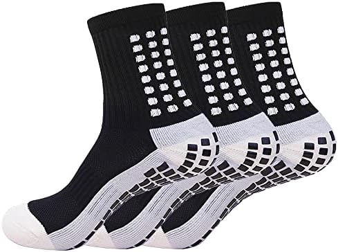 Машки зафатни чорапи Фудбал 1/3/4 парови кои не се лизгаат чорапи против лизгање, кои не се лизгаат влошки за фудбалски кошаркарски спортски