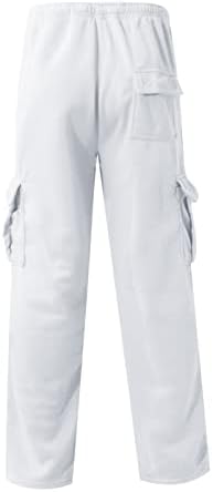 Dudubaby Mens Lounge панталони Менки за истегнување панталони со комбинезони со повеќе џебни панталони панталони за пешачење памучни