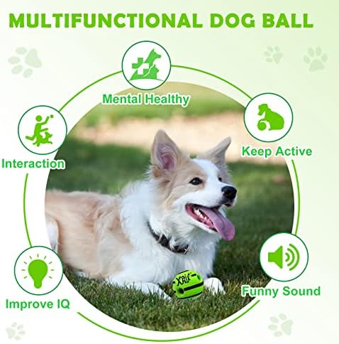 Xfrjk wobble giggle топка за кучиња 3,46in Волшебна топка интерактивна кучиња играчки топка звуци кога се тресат или се тркалаат за обука за кучиња
