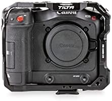 Tiltaing целосен кафез на фотоапаратот компатибилен со Canon C70 - Black | Додатоци за монтирање преку железничката железница, ARRI компатибилна розета, приемници за ладни чевл?