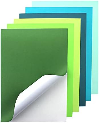 24 Листови Нане &засилувач; Зелени Самолепливи картони, Леплива Хартија За Поддршка Мазни занаетчиски хартии за Честитка, Ракотворби 250gsm големина А4, Различни Бои-Зе