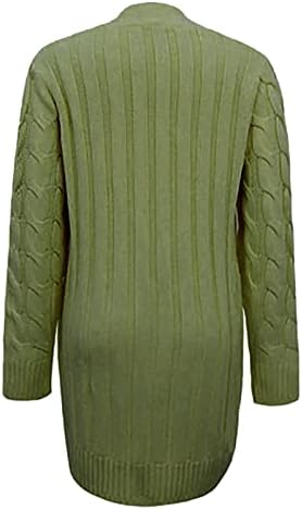 Долги кардигани за жени копче надолу кабел плетен кимоно кардиган долги ракави џемпери џемпери за надворешни работи за палта за есен