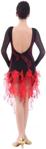 Паметни танцувани жени секси салса салса Самба Румба танго замав Ча Ча Танго ритам латински танцувачки фустани Црно САД 8 Велика Британија