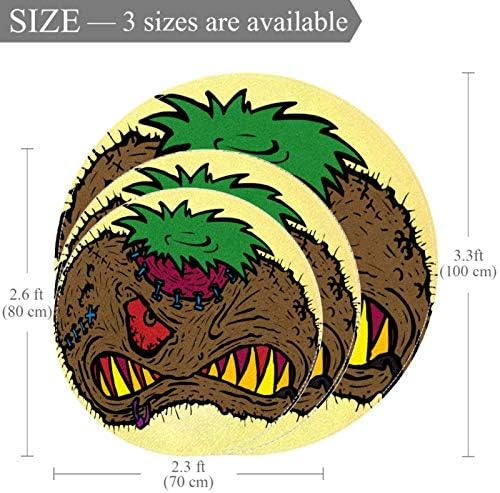 Aninily Evil Monster Toard Tearket Decoration Decoration Decoration Round Soft килими за дневна соба спална соба расадник бебе ползи игра, 27,6x27.6in