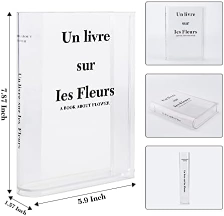 Мидхал Книга Вазна За Цвеќиња Decетски Декор На Просторијата/Акрилна Јасна Вазна За книги за централни парчиња/Цветна Вазна Полица