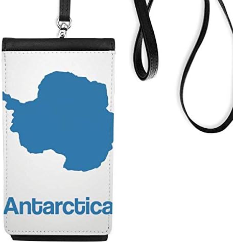 Сина Антарктикот Илустрација Мапа Шема Телефон Паричник Чанта Виси Мобилни Торбичка Црн Џеб
