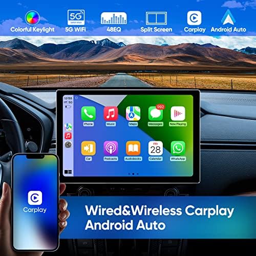 13.1 Инчен Универзален Еден ДИН Ротирачки Андроид Автомобил Стерео СО 3GB+32GB QLED 1920 € 1080 ГЛАВА ЕДИНИЦА GPS Навигација Автомобил Радио Компатибилен Со Apple CarPlay/Android Auto Bluetoot