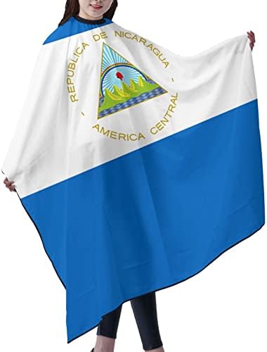 Знаме На Никарагва Фризура Престилка Салон За Сечење Коса Кејп 55 х 66 Инчи, Водоотпорен Прилагодлив Предвремени Коса Облекување Наметка Наметка, Шармантна Фризура ?